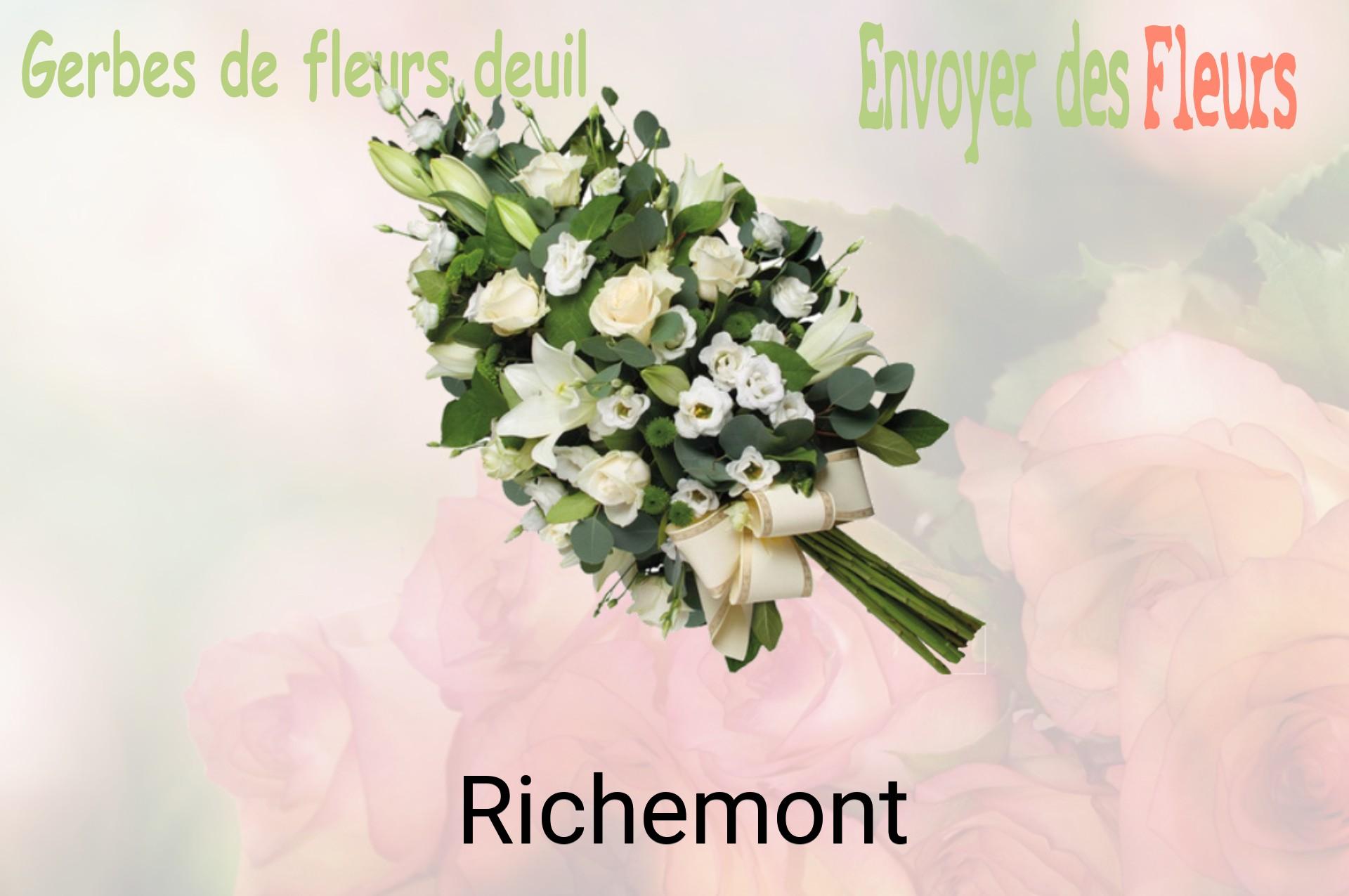 Gerbe de fleurs de deuil livrée à Richemont